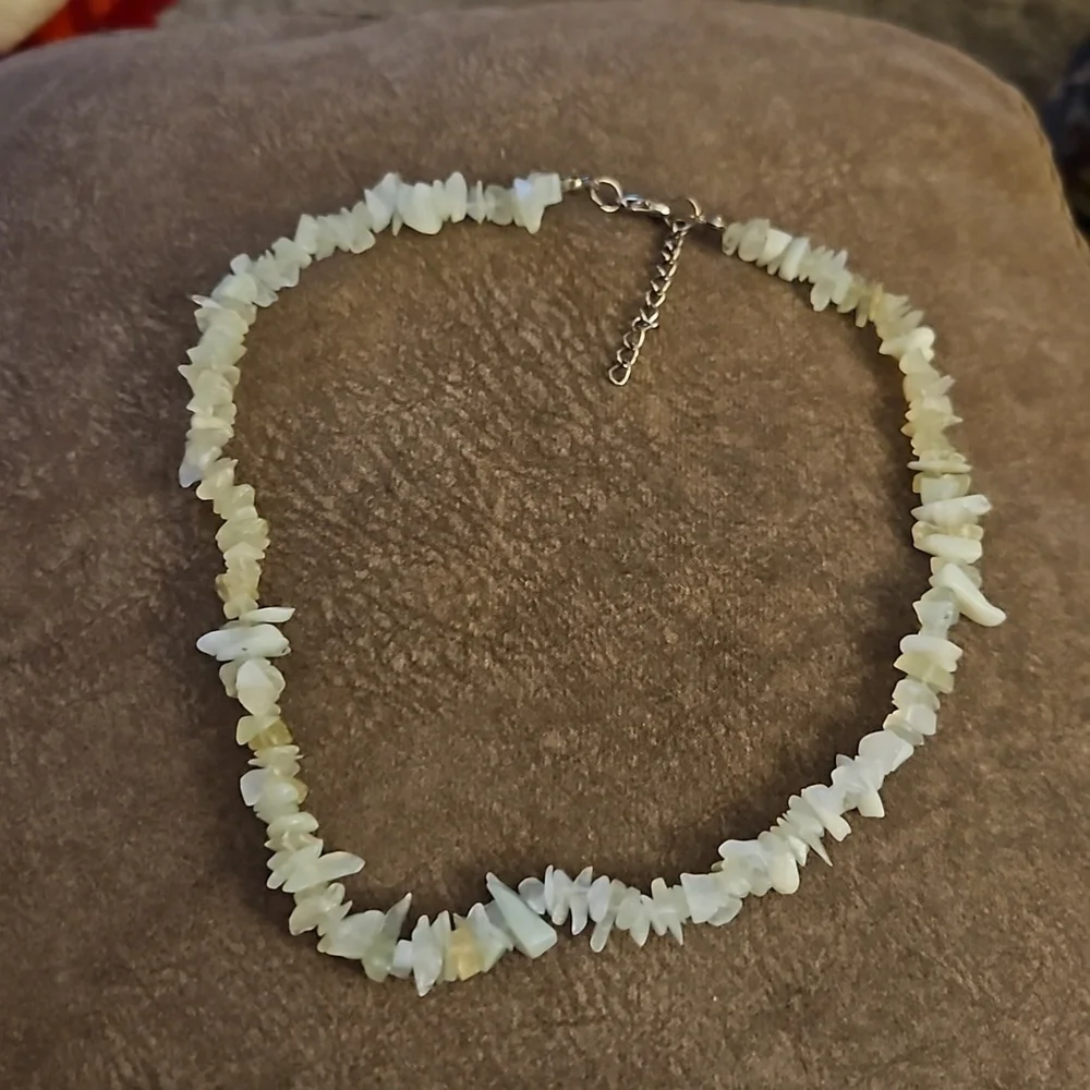3/$30 Light Green Chip Gemstone Necklace